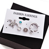 Retro earrings, set, accessory, wish, European style, boho style