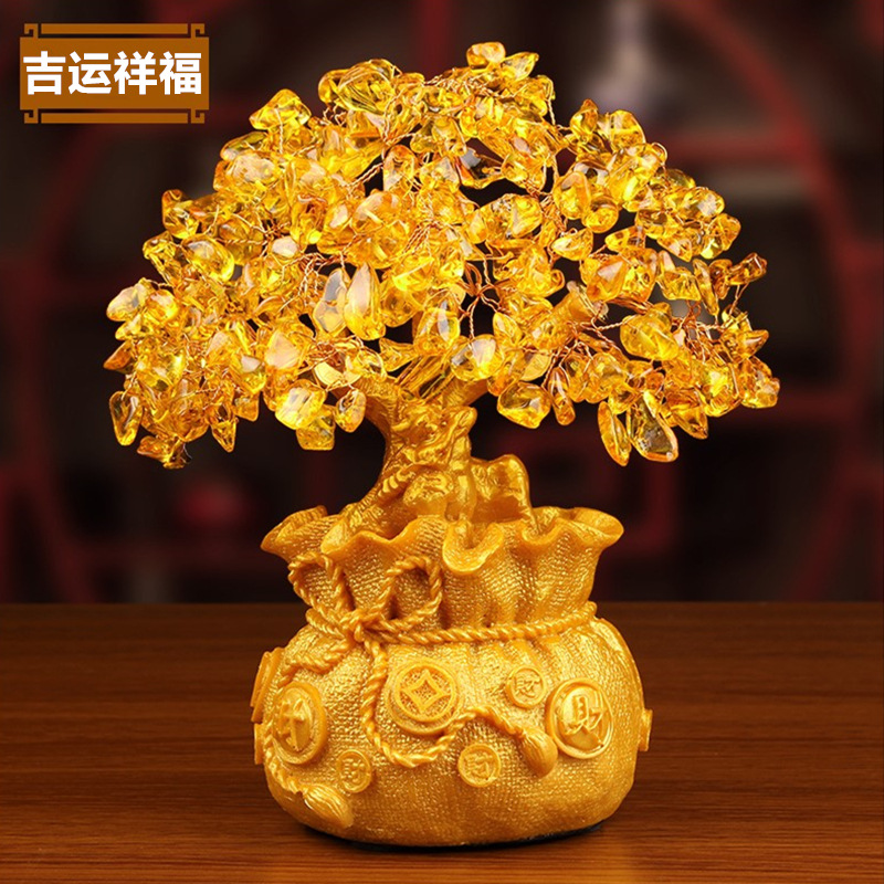 Citrine Blessing bag Lucky Tree Creative home Decoration Manufactor Direct selling wholesale Gift box Pachira gift Ornaments