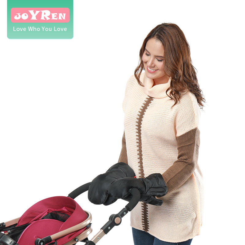 冬季外出婴儿推车保暖手套 加绒加厚连指手套童车防冻防风护手罩
