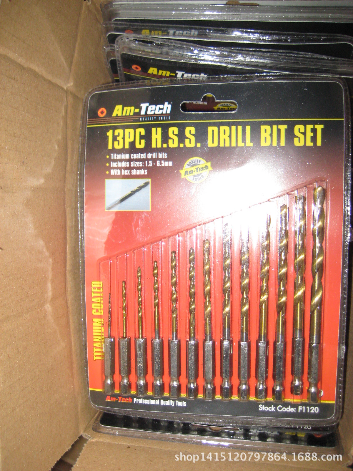 13件套六角柄镀钛麻花钻/六角柄麻花钻/13PCS六角柄钻头/六角钻头