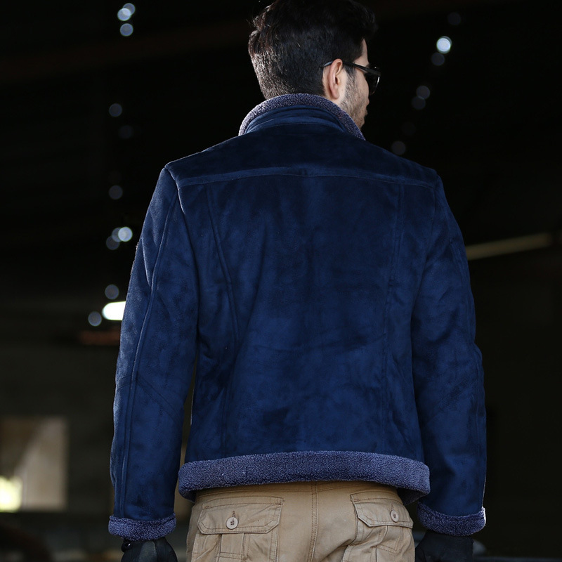 2024 autumn winter new plush style fur integrated cotton jacket, thick and trendy men's plus size_voghion.com