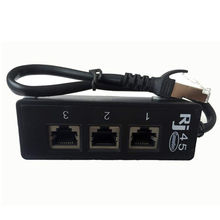 RJ45 network connector network cable extender high quality network port one-three adapter eight-core splitter