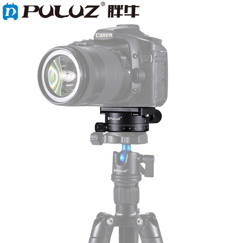 PULUZ胖牛 旋转云台360度全景云台 快装板夹座  全铝合金材质