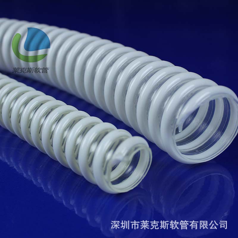批发 透明pvc塑筋增强软管 塑料吸尘管 塑筋螺旋软管 圆筋软管