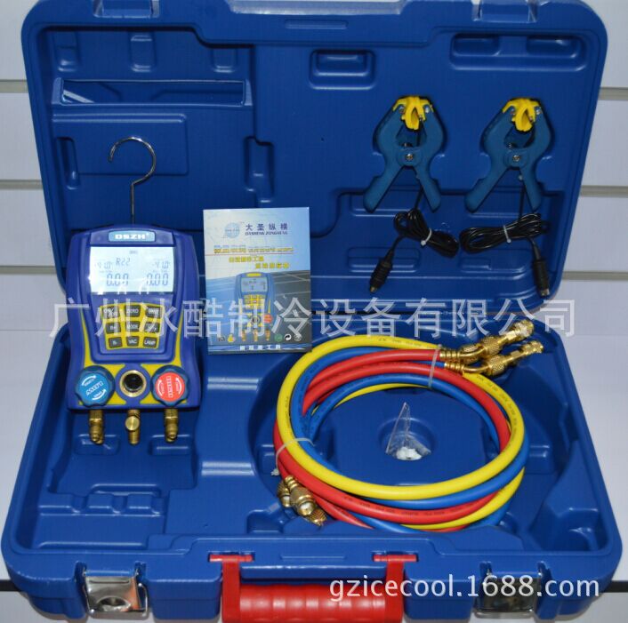 大圣电子加氟表WK-6889 空调数显温度表加液表组内置88种制冷剂