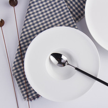 陶瓷酒店摆台骨瓷餐具用品 纯白色圆形深盘碟 中西餐菜盘汤盘批发