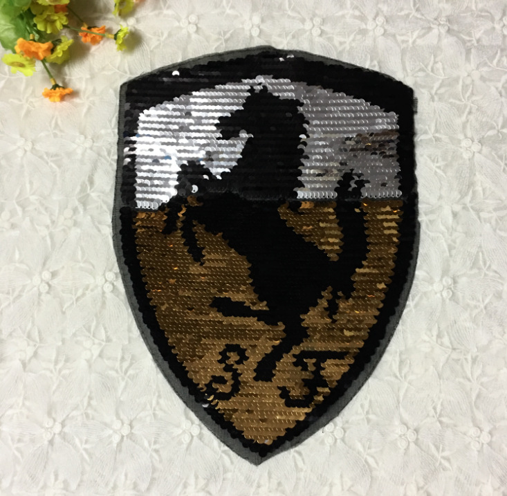 Robot And Horse Turning Rectangular Sequin Cloth Patch Clothes Patch Patch Clothing Accessories Sequin Cloth Patch display picture 3