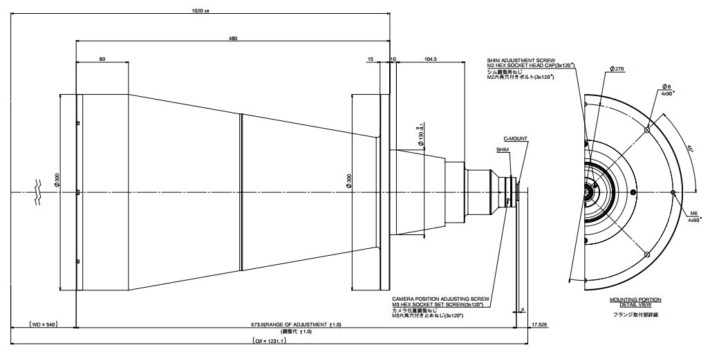 Moritex茉丽特 超大视野双侧远心镜头MTL系列 MTL-26508C-003