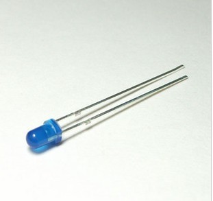 LED直插发光二极管F3MM圆头 蓝发蓝 蓝色灯 蓝光 长脚 超高亮