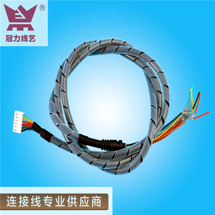 工厂编织网络连接线4.2间距黑色连接器护套端子线USB连接器转接头