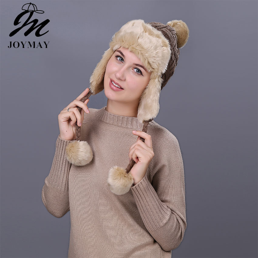 秋冬新款格子护耳帽毛绒雷锋帽户外秋冬针织毛线帽W232