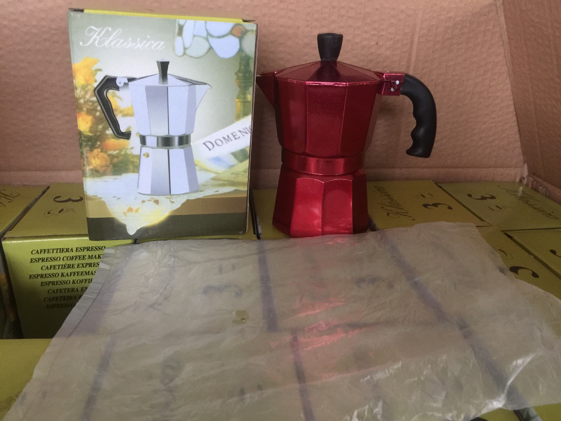 厂家现货批发意式摩卡壶彩色八角咖啡壶家用咖啡壶可加ＬＯＧＯ