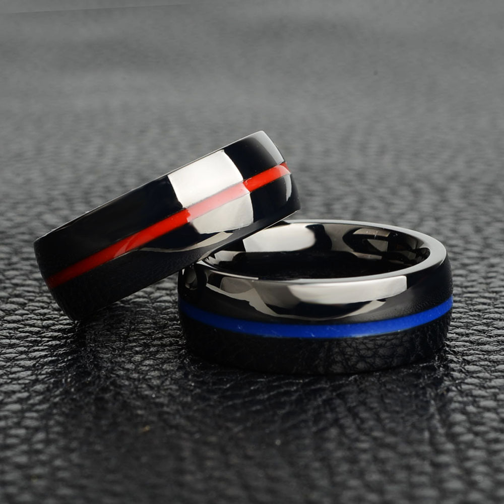 Fashion Women Men'S Firefighter Ring 316 Stainless Steel