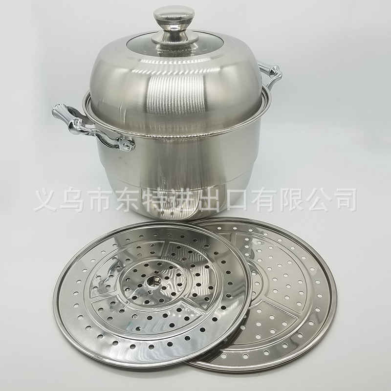 Factory direct sales of stainless steel steamers, combination LIDS, double-bottom steamers, composite steel multi-purpose steamers, high-end gift POTS detail image 18