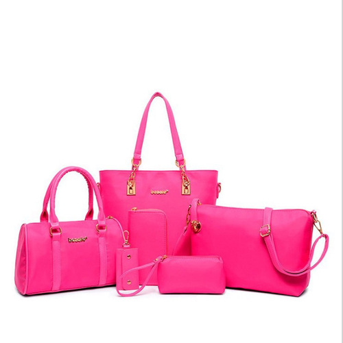  New Women's Bags Fashionable Nylon Cloth Mother Bag Six-piece Set Hand-held Shoulder Crossbody Women's Bag Wholesale