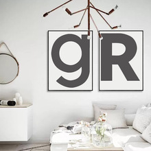 北欧装饰画字母g系列客厅简约风格壁画卧室床头个性现代挂画