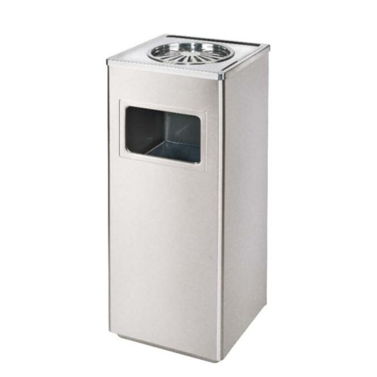 Sand grain steel silver black square chrysanthemum lattice ash bucket office building lobby staircase Special