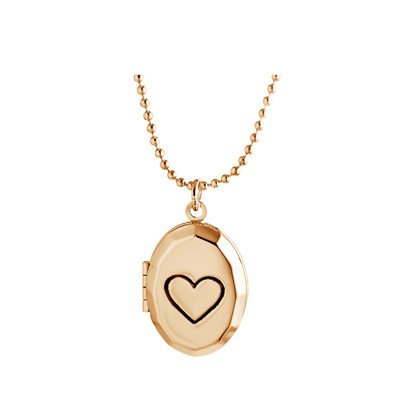 Copper Pendant Material Copper 18K Gold Plated Rose Gold Plated White Gold Plated Plating Oval Heart Shape Locket Necklace