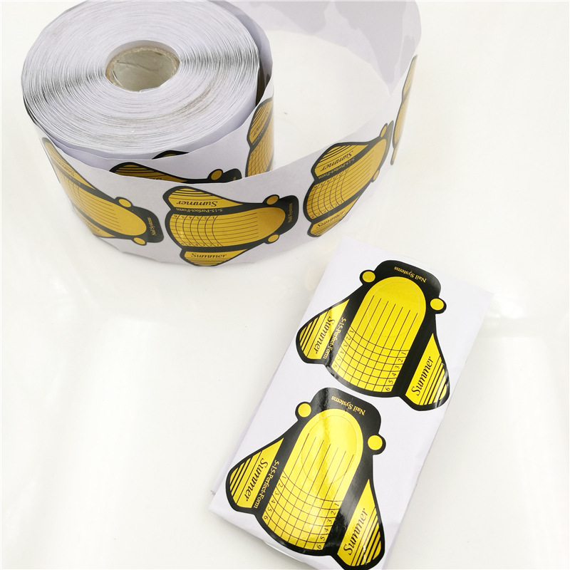 Soporte de papel de uñas titular de dedo mosca fototerapia uñas de cristal práctico titular de papel 100/500 piezas titular de papel de avión oro