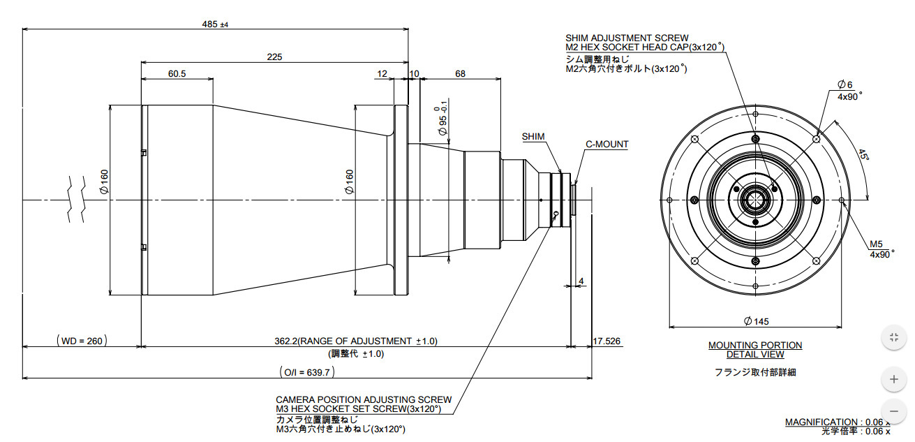 日本MORITEX茉丽特 超大视野双侧远心镜头MTL系列 MTL-13508C-006