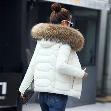 2021韓版新款棉衣女短款修身外貿女裝棉襖大毛領羽絨棉服學生外套