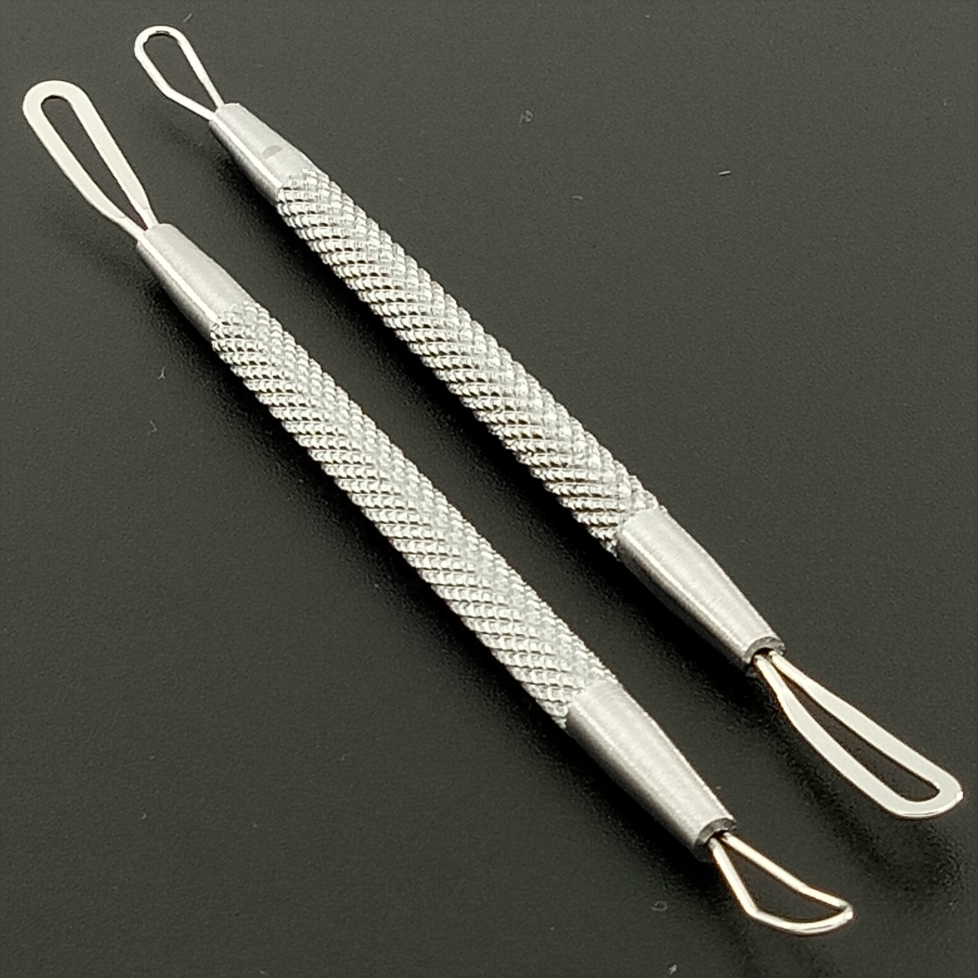 不锈钢搓花双圈粉刺针 双头挤黑头暗疮针 去痘痘针美容工具