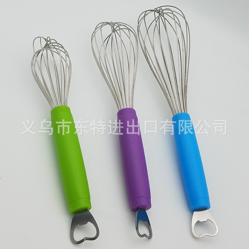 Factory direct sales of stainless steel egg beaters, plastic egg cream mixers, kitchen baking supplies, manual egg beaters detail image 2