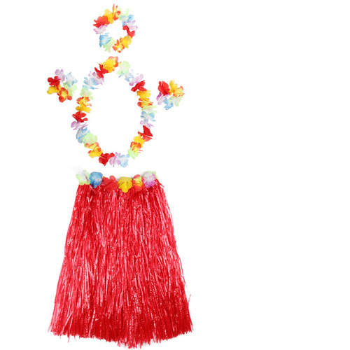 Halloween Christmas Hula Dance Performance Costume Hawaiian Adult and Children Grass Skirt Set of 5 Adult Grass Skirt