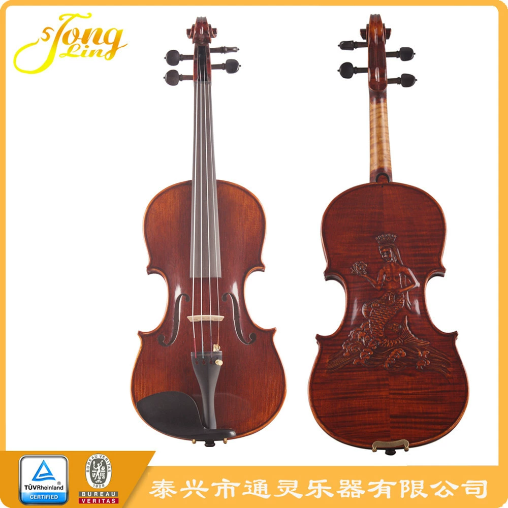 Pingling violin high -end carved character dual -embedded line handmade pattern violin violin