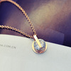 Necklace stainless steel, golden chain, short accessory, decorations, pendant, does not fade, pink gold, Japanese and Korean, South Korea, simple and elegant design