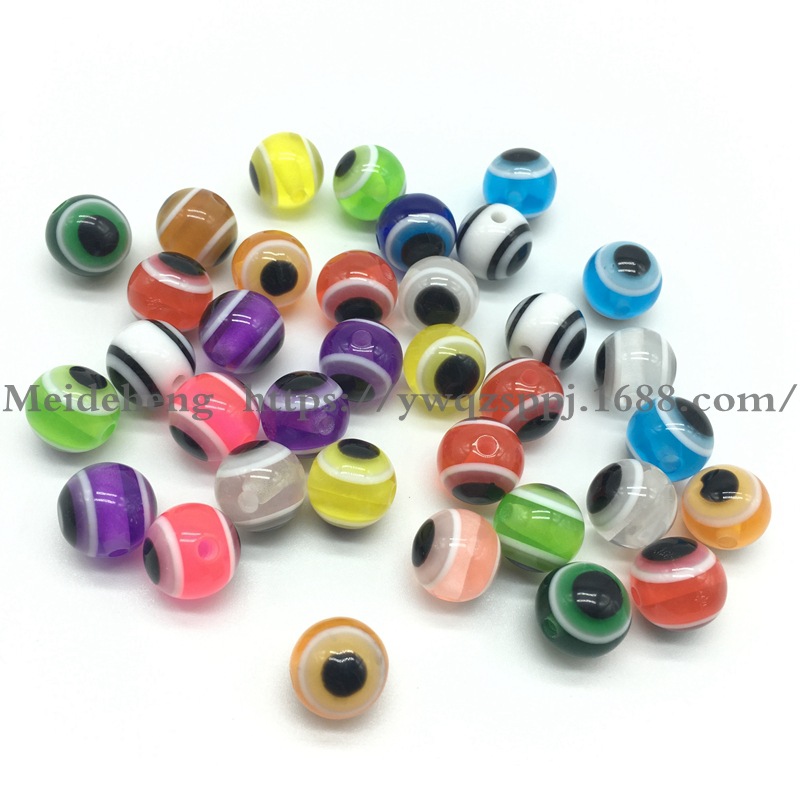 6MM-12mm colored striped resin beads cat's eye large hole cylindrical animal eye beads DIY jewelry accessories detail image 13
