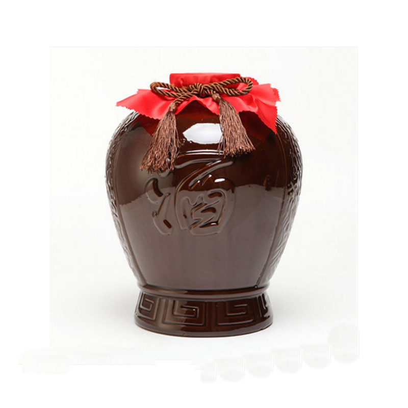 厂家直销10斤装陶瓷酒瓶带酒字红釉酒坛复古白酒泡酒瓶批发