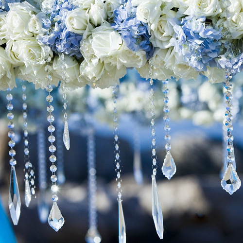 Yueyin Hotel Wedding Hall Floral Art 14 Octagonal Beads 1m Crystal Bead Curtain Birthday Party Christmas Lighting Festival Props