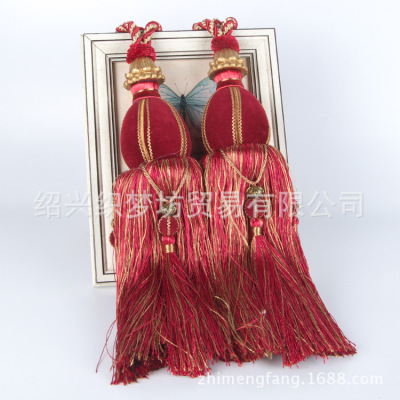 加大款 優質窗簾綁繩 高檔家裝飾品流蘇挂球吊穗 窗簾綁帶