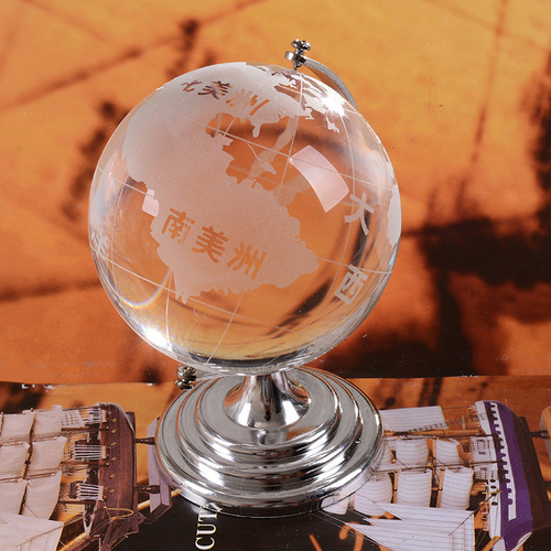Globe large and small crystal ball desktop ornaments crystal crafts home decoration gifts holiday couple gifts