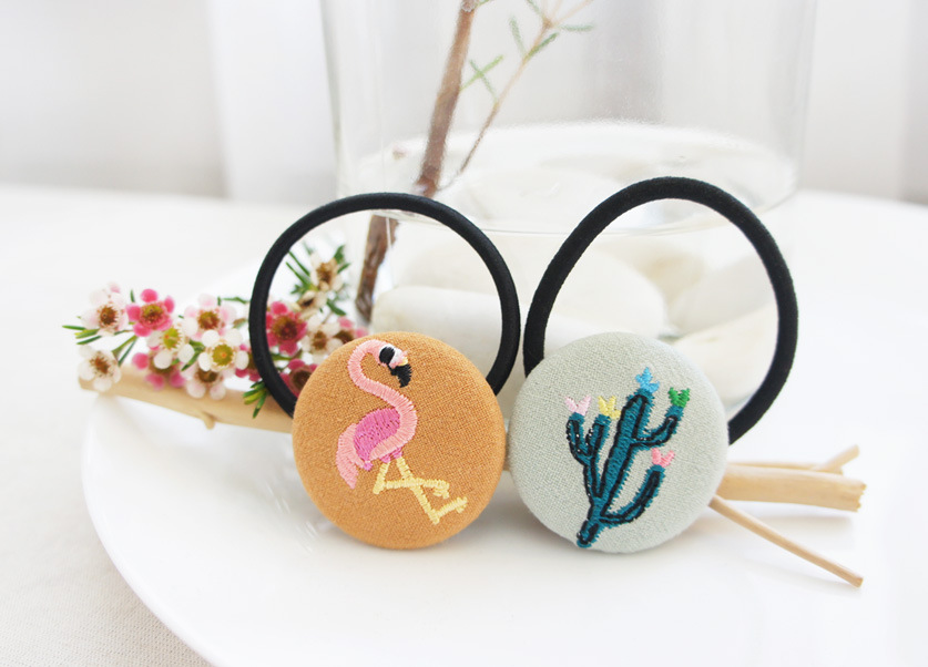 New Children's Hair Rope Cute Embroidered Bag Buckle Children's Hair Tie Wholesale display picture 16