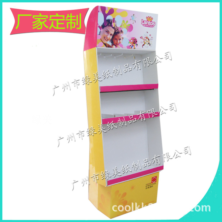 定制 可拆装折叠礼品促销纸展示架 落地式纸陈列架 产品纸货架