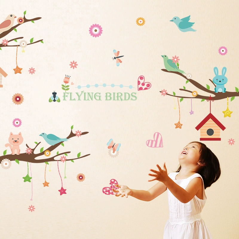 Cartoon creative decorations on wall for children's room for early age, stickers, wholesale, new collection