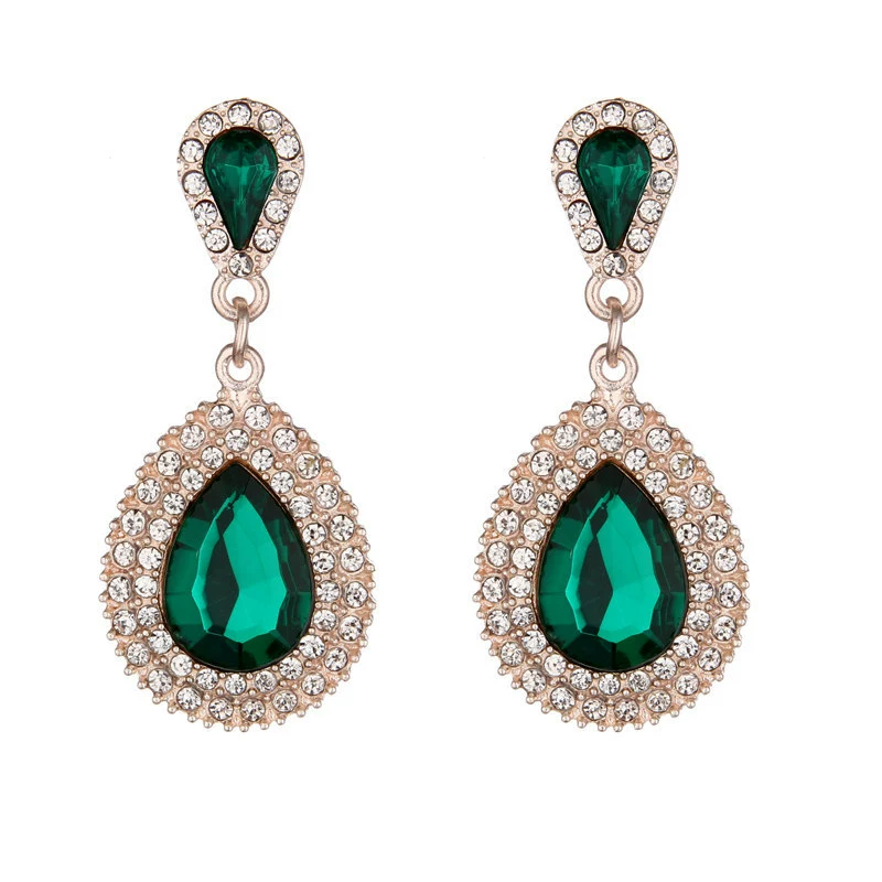 Ретро милые серьги, европейский стиль, инкрустированы diamonds