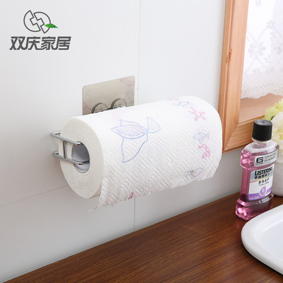 雙慶無痕貼廚房紙巾架 擦手巾架 卷筒紙架子冰箱側挂紙巾架免打孔