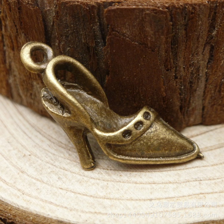 Alloy accessories ancient bronze 16 * 25mm women's high heel single shoes women's shoes pendant accessories 12608