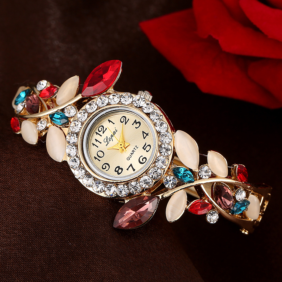 Elegant Leaf Buckle Quartz Women's Watches display picture 2