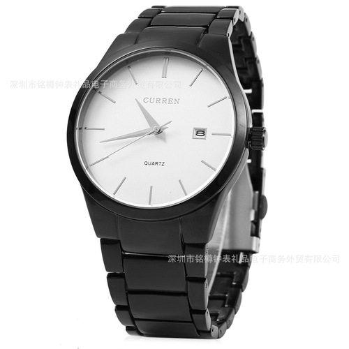 CURREN 8106 Men's Watch Alloy Strap Quartz Men's Watch Calendar Watch Sports and Leisure Waterproof