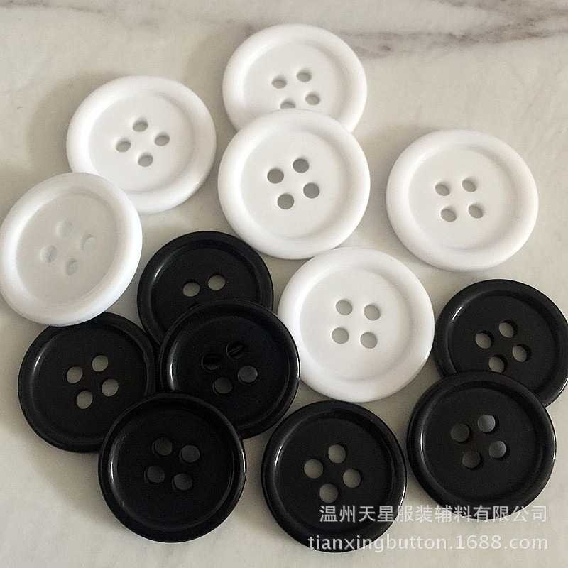 Manufacturer Wholesale Round Resin Thin-Edged Four-Hole Buttons for Shirts, Workwear Buttons, Inner Lining Buttons for Uniforms