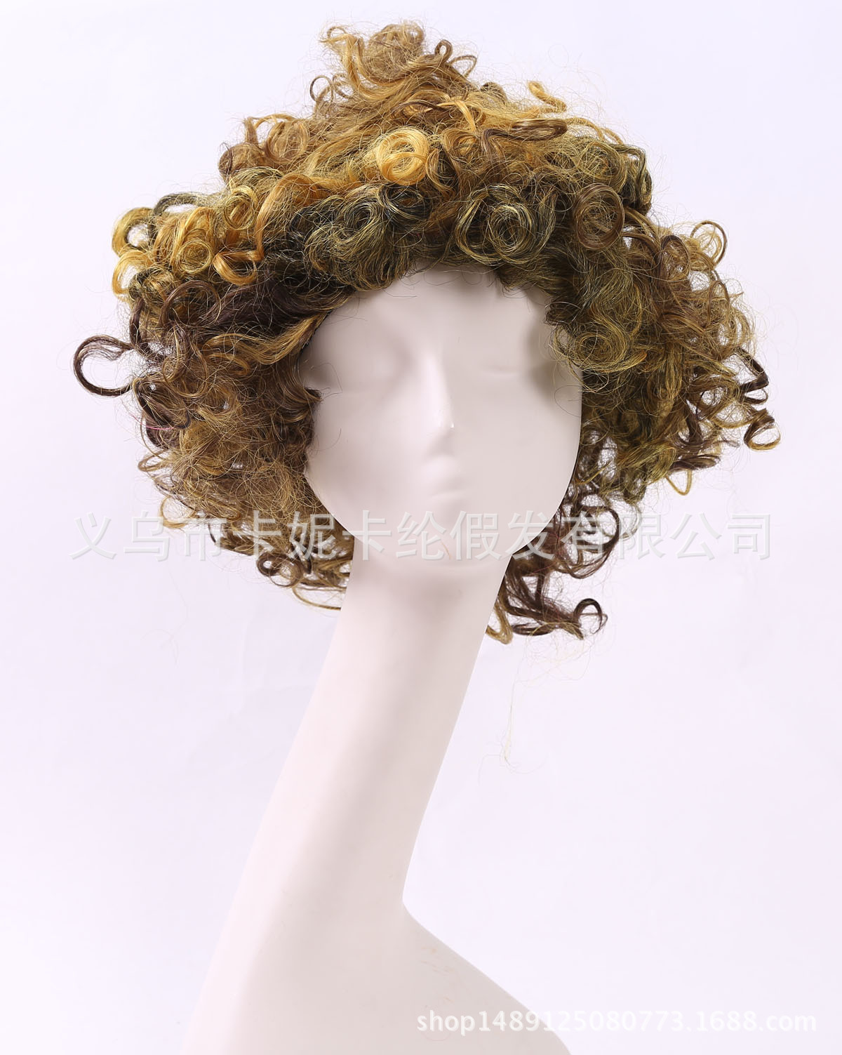 Nuevo estilo de cabello marrón fan popular europeo y americano rizos