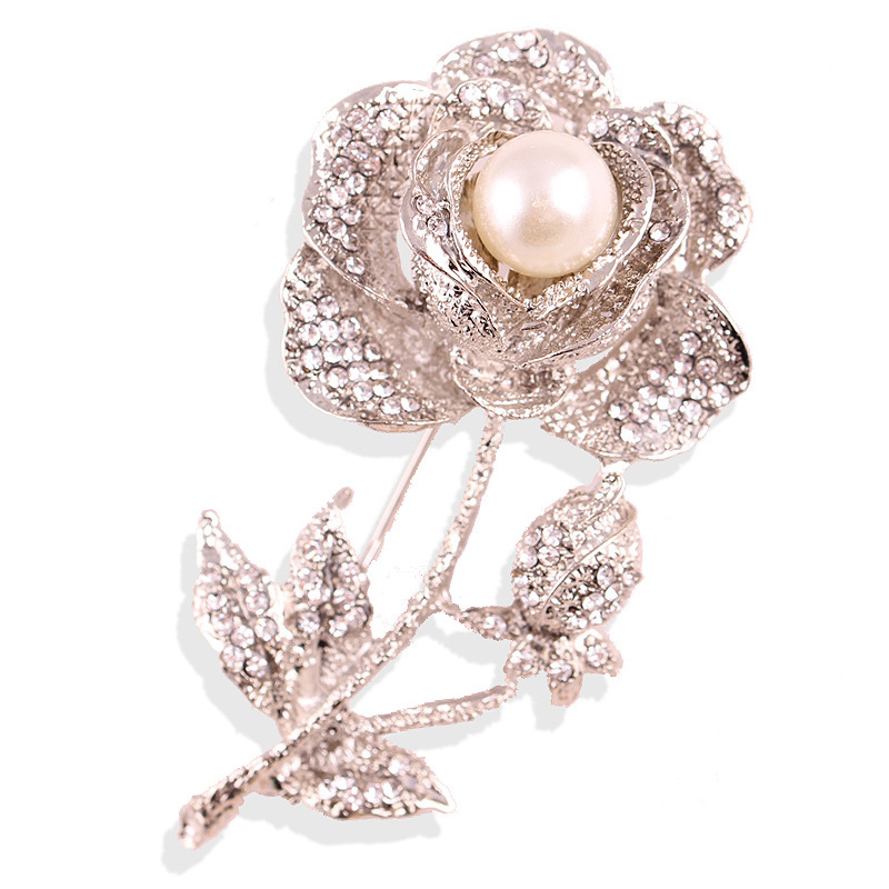 Broche en strass et perles de grande taille, style rétro coréen, boucle de corsage, accessoires pour femmes_voghion.com