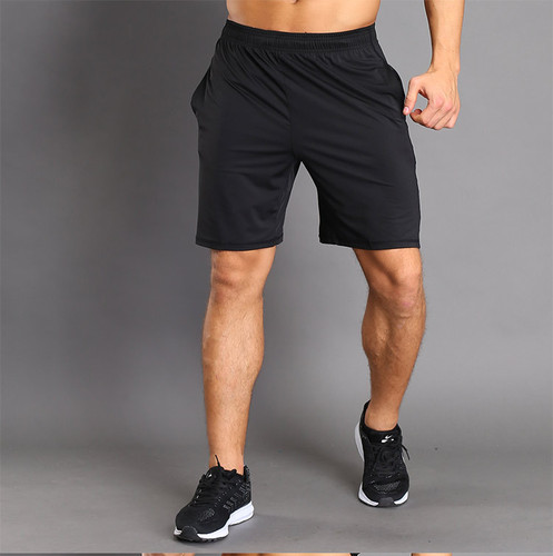 Sports running shorts, fitness training shorts, elastic strap pockets, quick-drying, manufacturer supply shorts 12019