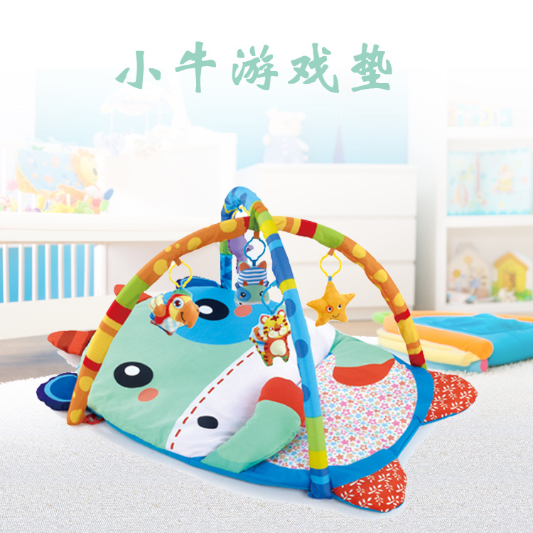 新款婴儿游戏毯 宝宝游戏垫踢踏健身架 小牛游戏垫健身毯