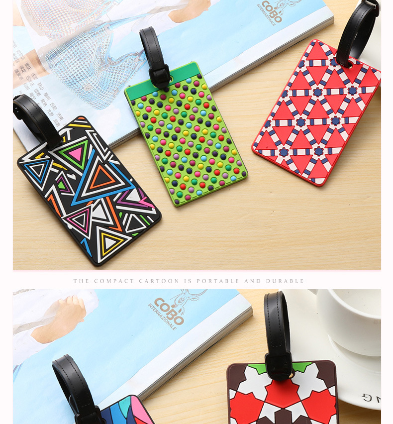 Pvc Color Block Luggage Tag display picture 1