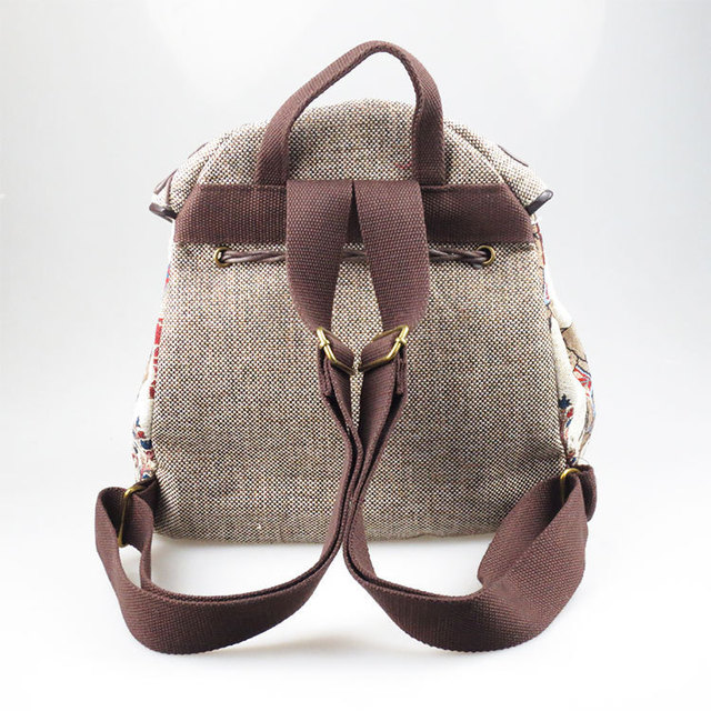 Yunnan Ethnic Wind Backpack New Linen Hat Shoulder Women’s Bag